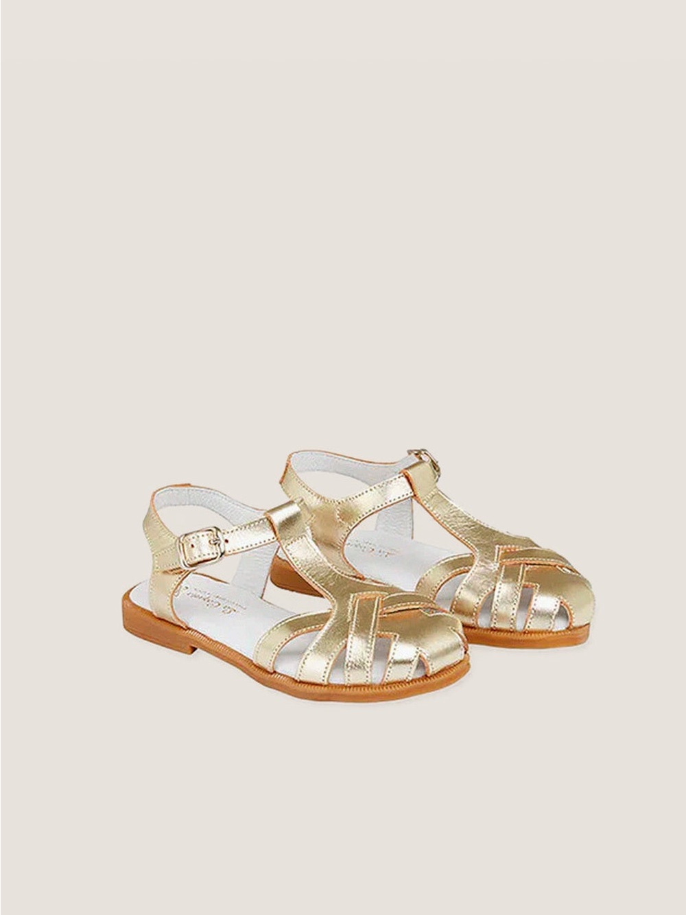 La Coqueta Sophia Sandal Metallic Gold Leather Girls Sandals | EU 25 - Picture 4 of 14
